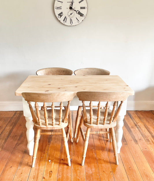 "Alma" Small Farmhouse Style Pine Table